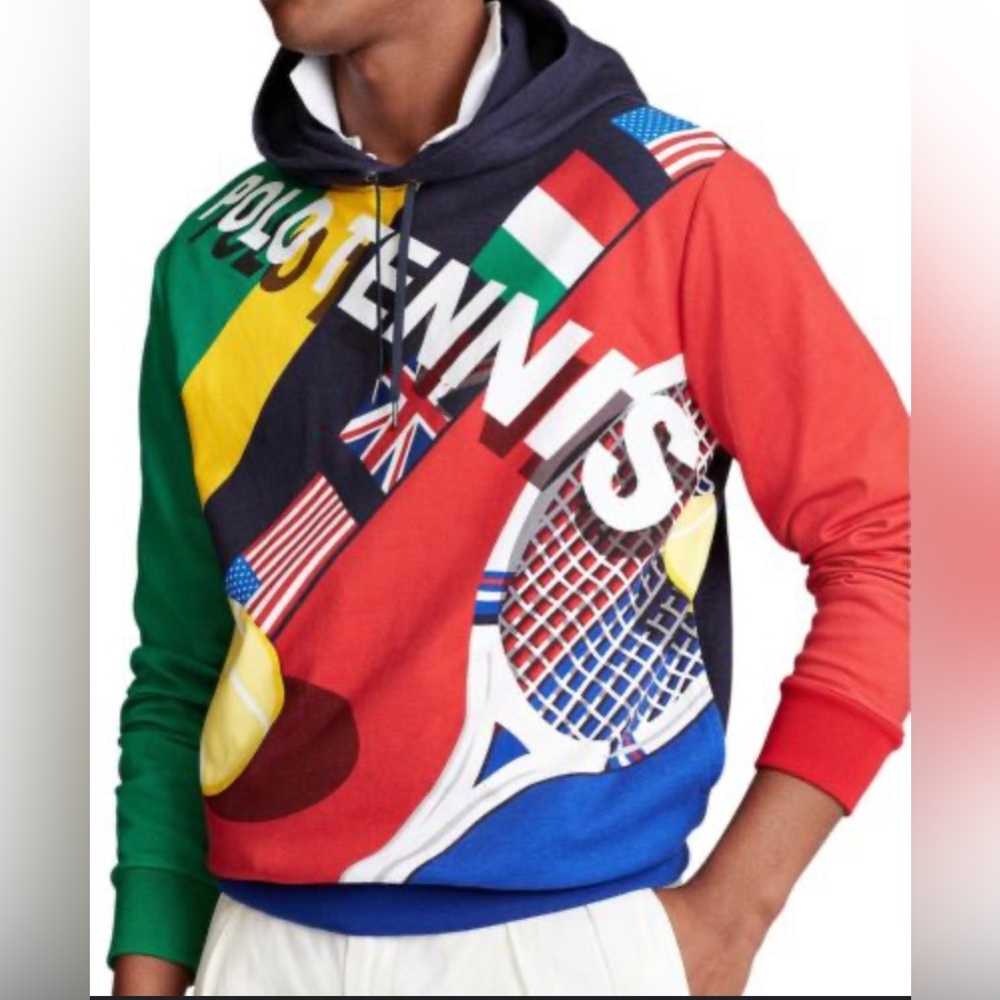 Polo Ralph Lauren Men's Polo Tennis Colorblock Hoodie Pullover Size M
